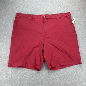 IZOD Saltwater Chino Shorts Mens 42 Red Stretch Flat Front Preppy Coastal Summer